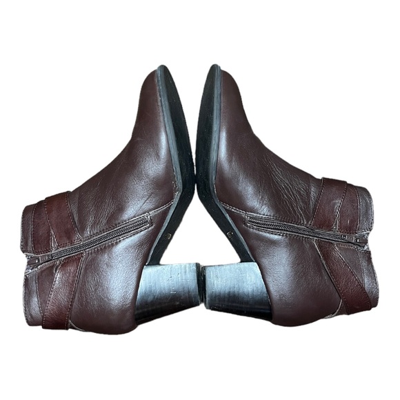 Vionic Womens Trinity Ankle Boots Booties Brown Leather Heeled Buckles 8 - Picture 5 of 10